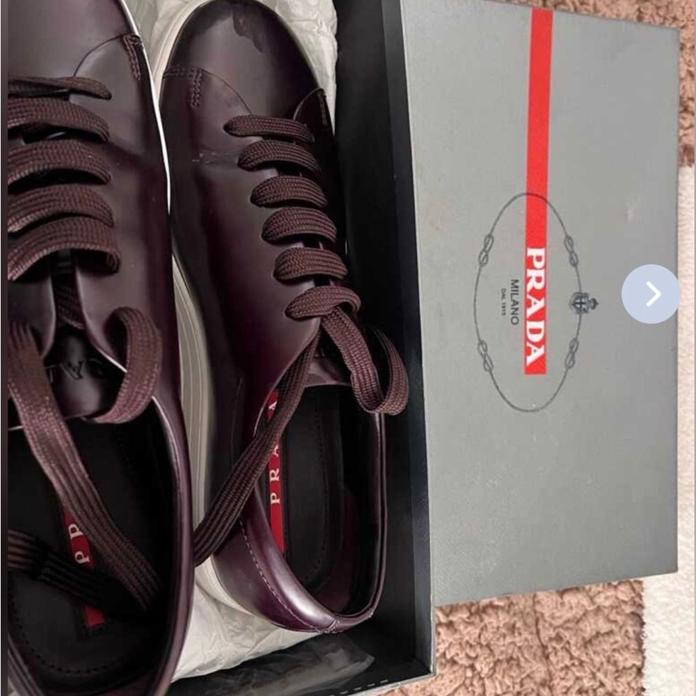 Prada Men's Deep Burgundy Sneakers NWT